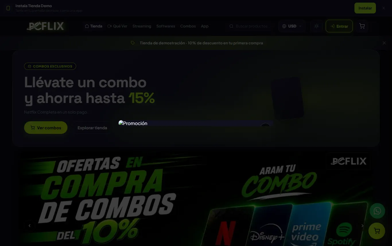 Tienda online de ejemplo hecha con TienPYC